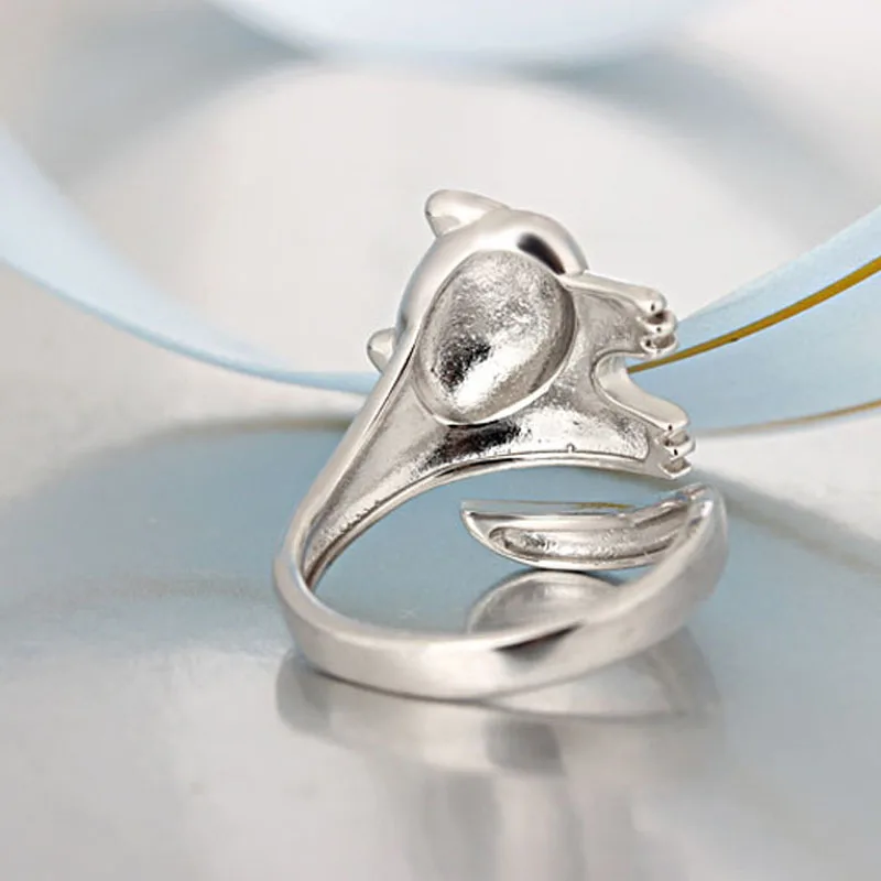 Женские кольца с кошачьими ушками модное ювелирное изделие из стерлингового