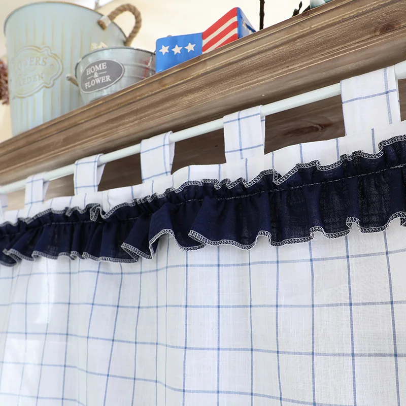 الكورية نمط تبويب أعلى منقوشة القماش الستار الأزياء تكدرت المنزل خزانة ديكور 1 قطعة