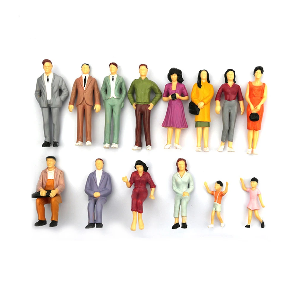 

100pcs 1:75 Scale Mini High 25mm Model People Figures Passengers Sandbox Character Model Resin Toys Humanoid Doll Display Toys