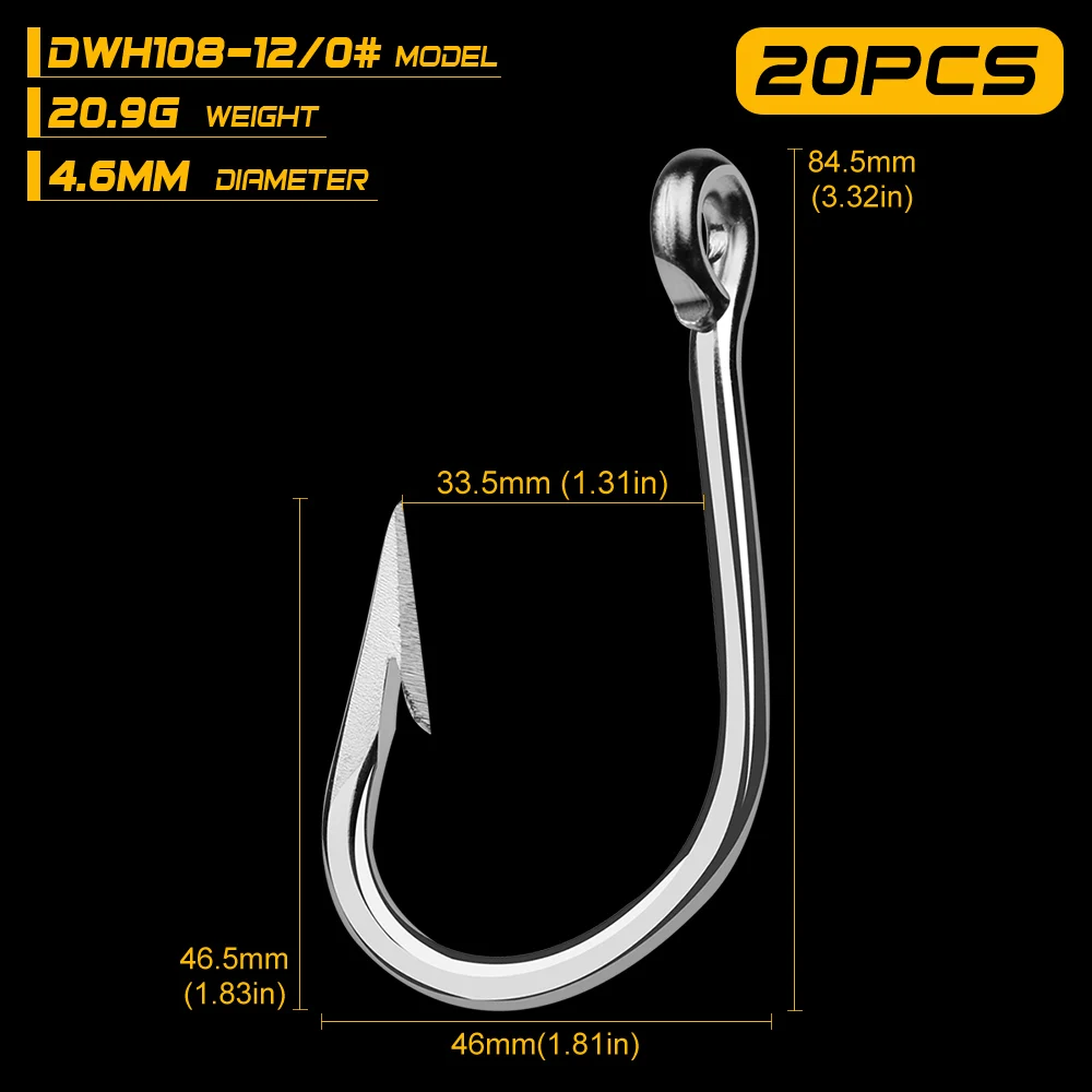 84 Circle Hooks 4x Strong Size 1//0-84 pieces fishing hooks