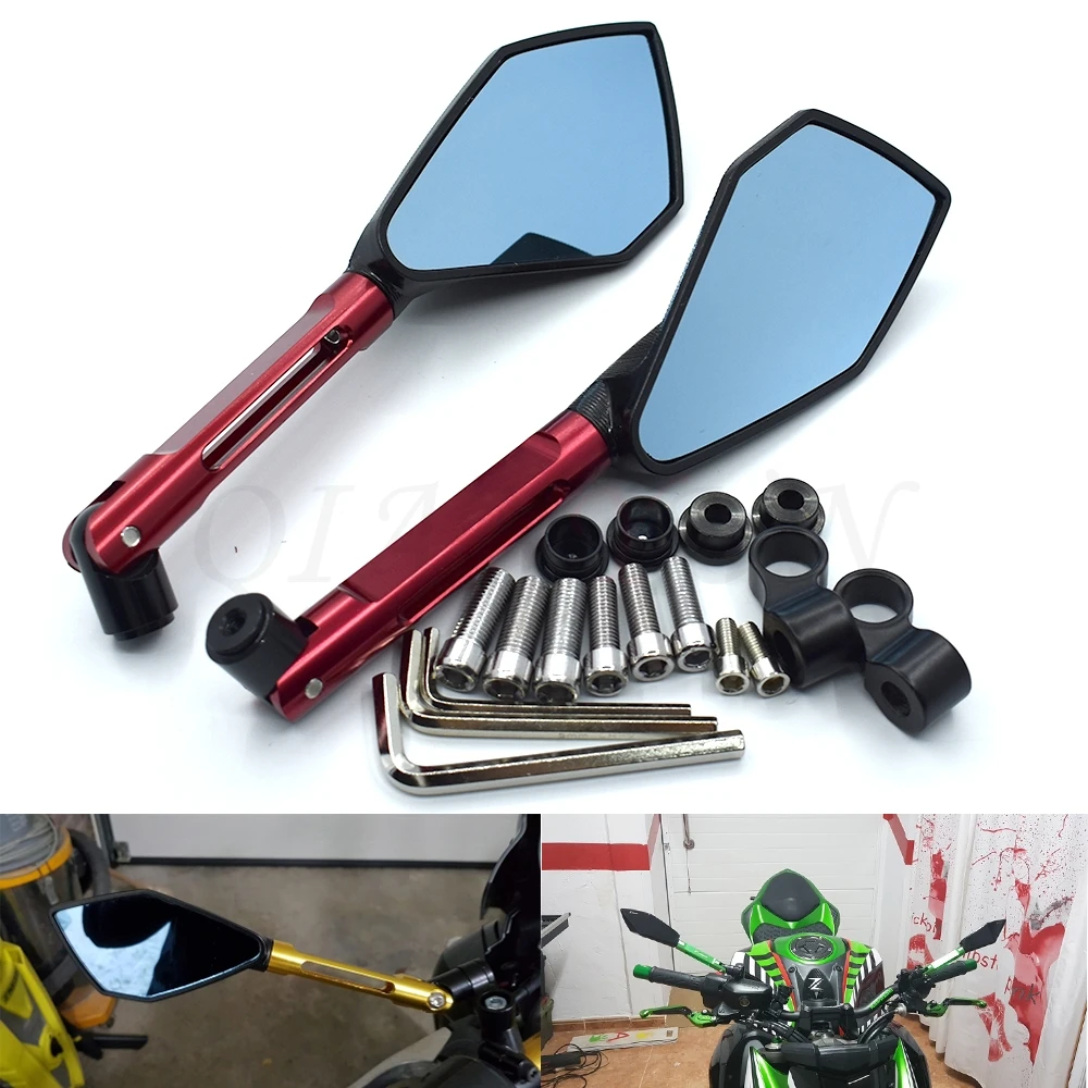 

New pair of motorcycle rear view mirror side mirror CNC aluminum alloy For Yamaha FZ1 FZ6 Fazer FZ8 FZ6R XJ6 MT-07 MT-09 SR FZ9