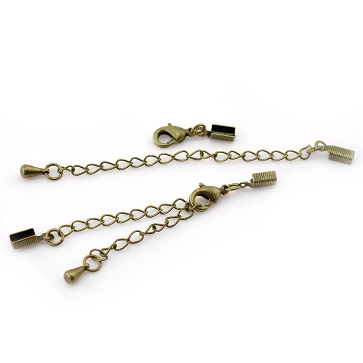 Jewelry Accessories 20 sets Fasteners & Bronze Extension Chain for