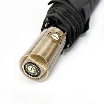 

Anti-UV automatic umbrellas big three fold black coating paraguas men quality self-opening business sun umbrella corporation