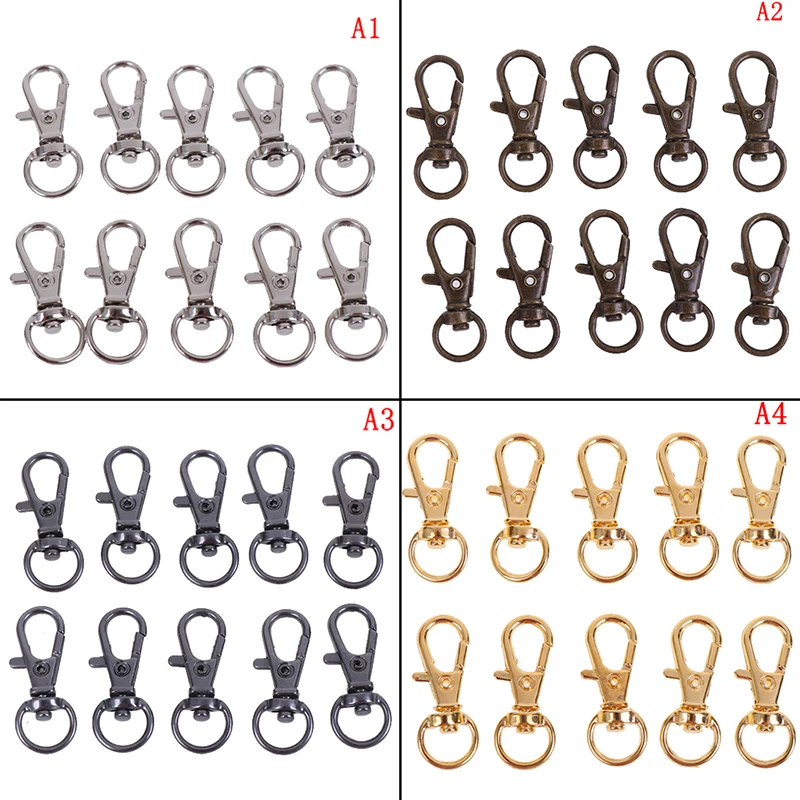 

10Pcs/lot Metal Swivel Trigger Lobster Clasp Snap Hook Key Chain Ring Paracord Lanyard DIY Craft Backpack Bag