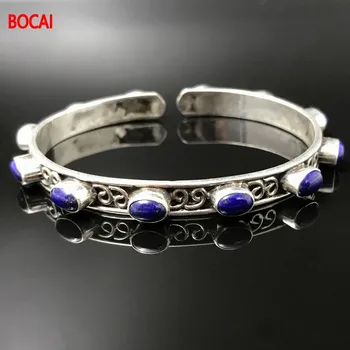 

925 sterling silver Tibetan bracelets for men and women speak Tibetan ethnic wind restoring ancient ways