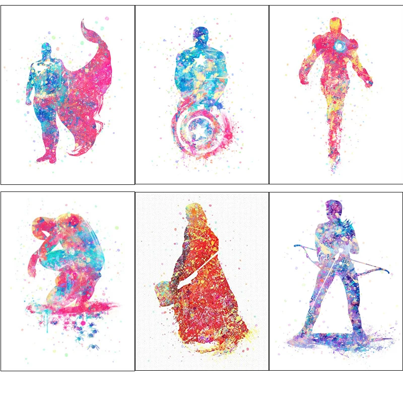 

Diy 5D diamond painting Watercolor Marvel Superhero diamond embroidery full square round mosaic paintings by numbersZP-2766