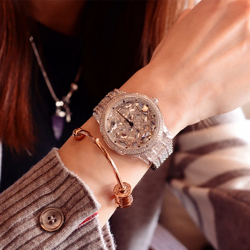 Luxury Women Watches Diamond Famous Brand Elegant Dress Quartz Watches Ladies Rhinestone Wristwatch Relogios Femininos L098 miss fox luxury women quartz watch fashion roman numerals casual watches full diamond rhinestone wristwatch genuine relogios new