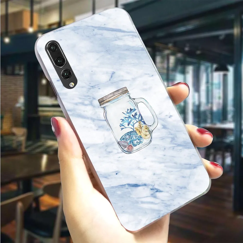 

Hard Cover for Huawei P10 Marble Ocean Case for Lite Case P8 P20 Pro P9 Mini P Smart Mate 10 20 Back Skin Print