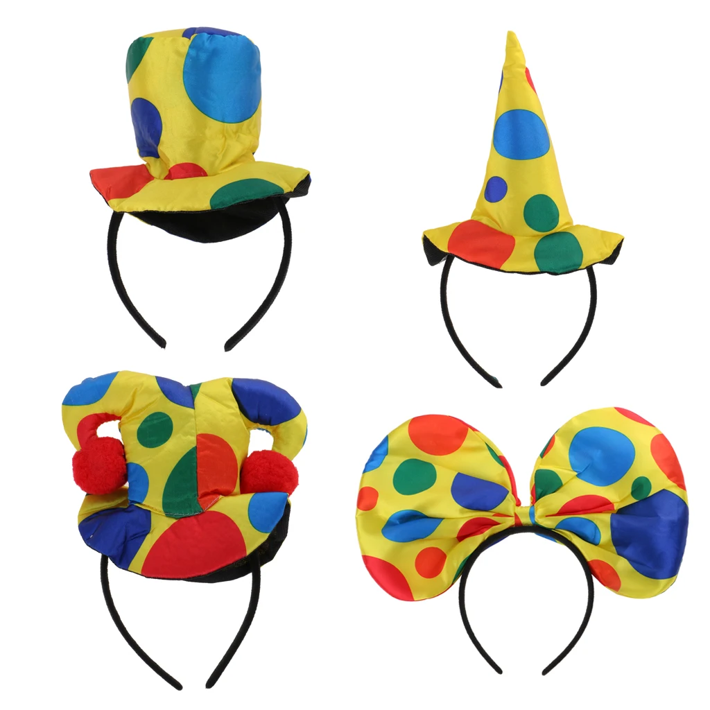 

Polka Dot Clown Hat Headband Boys Girls Circus Costume Fancy Dress Halloween Party Supplies Hair Pin