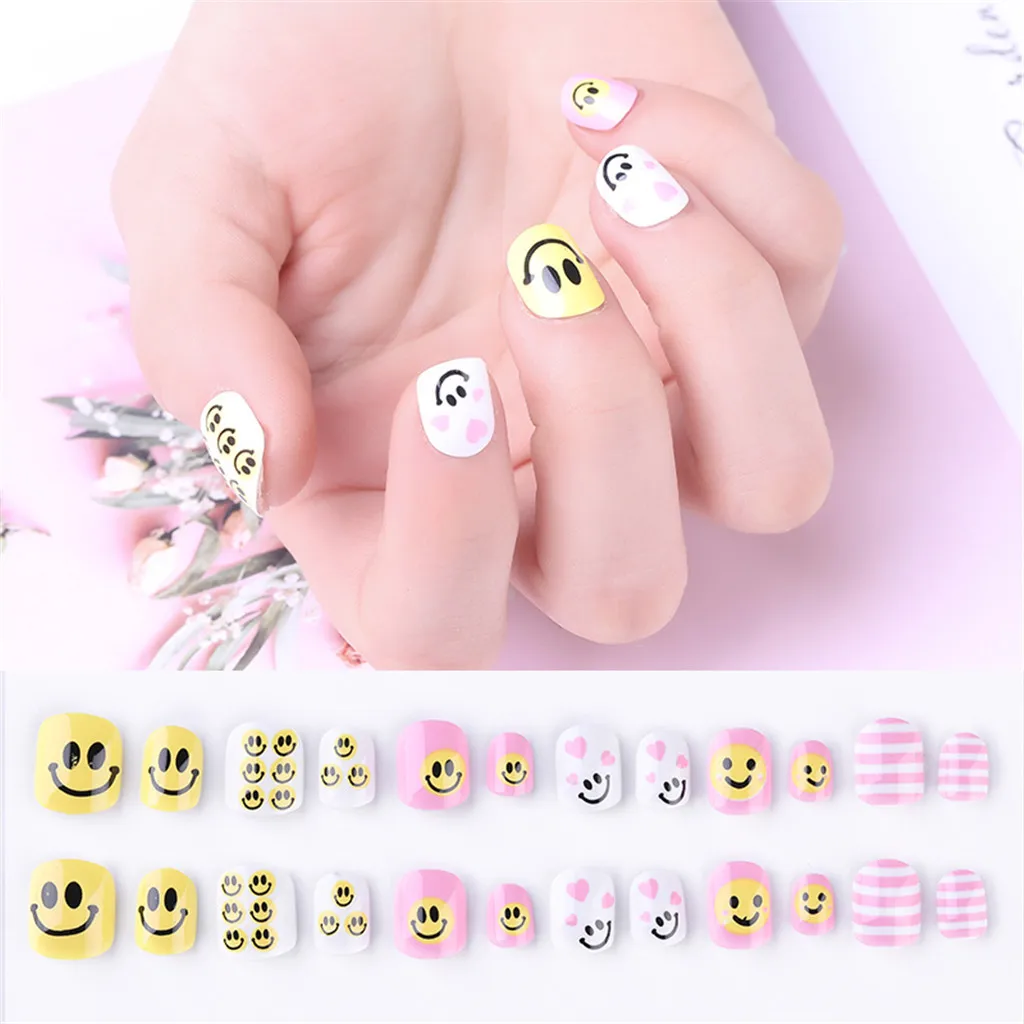 

nail art decorations stickers kids Fake Nails Detachable Wear Patch Soft Nail Tips Concise Manicure Accessories for children PD