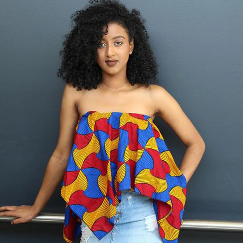 

2019 summer sexy style fashion african women polyester plus size t-shirt