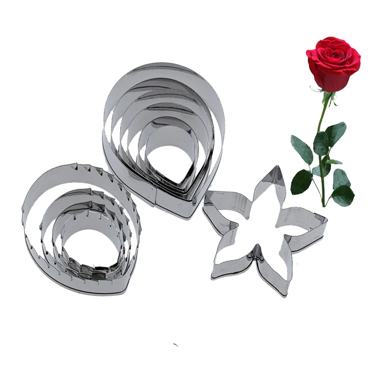 

11pcs/Set Designer DIY Handmade 3D Polymer Clay Rose Flower Petal Leaf Cutting Mold Clay Tools