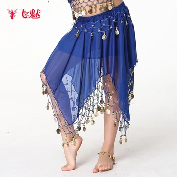 

Child belly dance skirt child single tier chiffon huazhung short skirt belly dance practice skirt free shippping