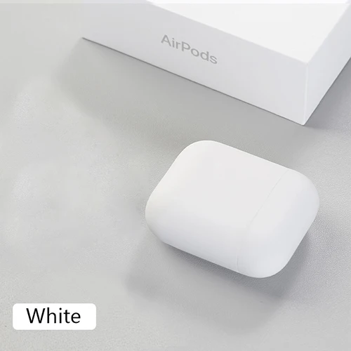 Силиконовый чехол для Apple Airpods 2 Тонкий чехол Чехлы Многоцветный Защитный нежная кожа для Airpods дропшиппинг - Цвет: white