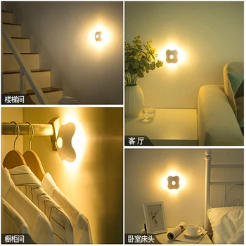 

Hot Sale Smart Cabinet Sensor Light with Battery For Four Leaf Clover Model Night Light