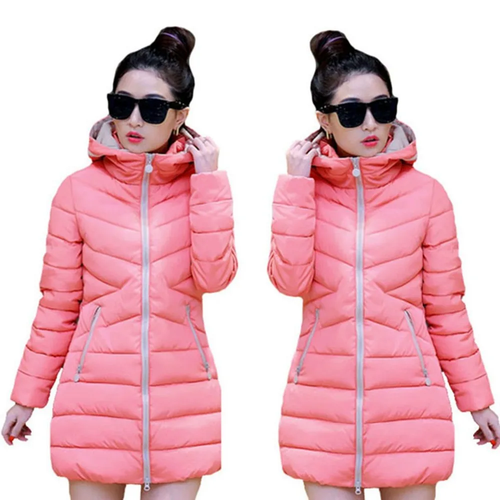 

Women Winter Casaco Parkas 2015 Thick Slim Solid Down Cotton Long Jackets Full Sleeve Female Outwear Coats Plus size M-XXXL WC88