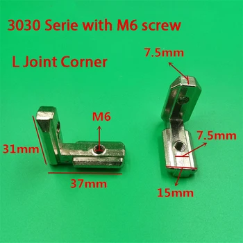 

T slot L type 90 Degree 3030 aluminum connector bracket fastener EU standard 30/40/45 series aluminum profile parts 3d printer