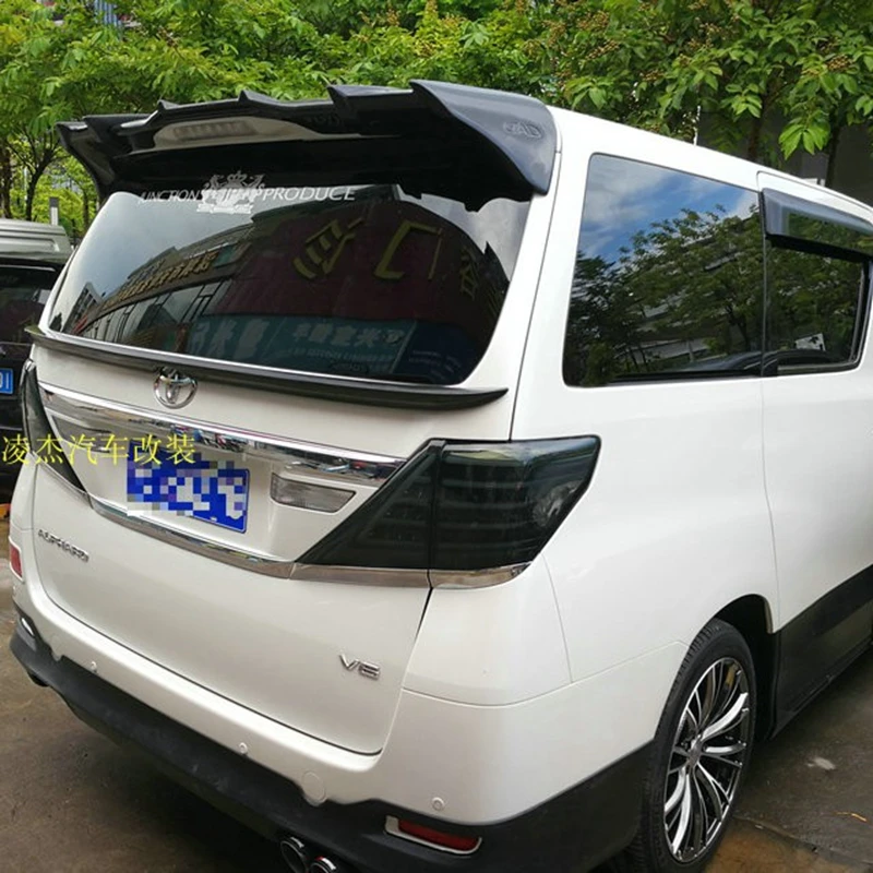 Car Styling Carbon fiberTrunk Boot Wing Roof Lip Spoiler For Toyota Alphard 2012 2013