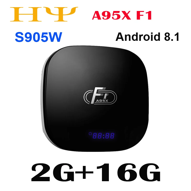 

Android 8.1 2GB 16GB Amlogic S905W Android TV Box Quad Core Suppot H.265 4K 2.4GHz WiFi SPDIF Media Player Set Top Box A95X F1