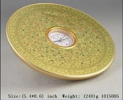 

CHINESE COPPER VINTAGE HANDWORK GUIDE DIRECTION COMPASS OLD SUPERB