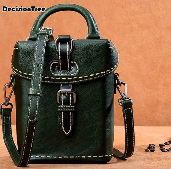 

Women Genuine Leather Vintage Messenger Bags New Wave Of Female Korean Chain Shoulder Bags Cowhide Soft Leather Mini Bags LFB90