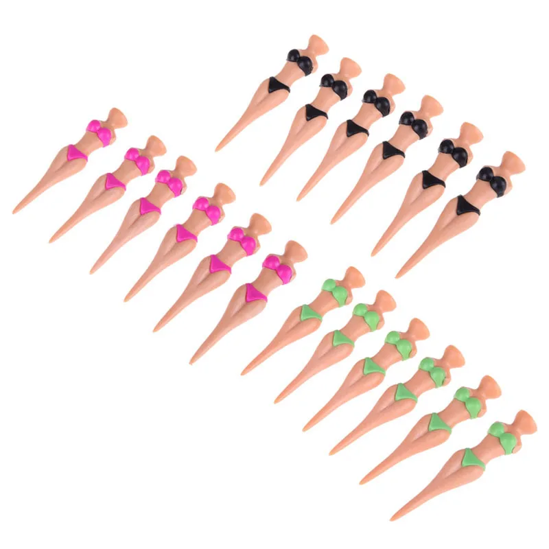 

6pc/Set Golf Tees Plastic Sexy Bikini Lady Golf Tees Castle Tee Height Control 78mm Golf Accessories ISP