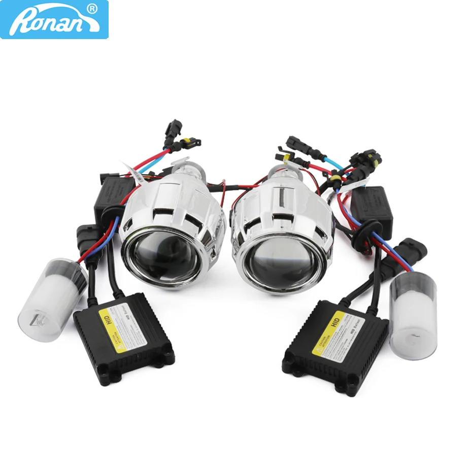 Ronan Lens headlight HID Projector Bi-xenon Lenses kit 2.5 Retrofit Accessories Car Style Motorcycle H7 H4 4300K 5000K 6000K