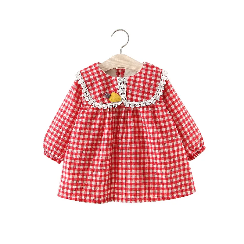 

2018 Winter Baby Girls Clothing Girls Winter Dress Kids Plaid Dress Warm Plaid Children Dress Fashion Kids Clothes