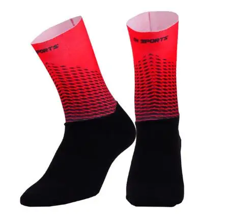 Унисекс противоскользящие велосипедные носки мужские и женские встроенный джойстик высокотехнологичный велосипед Носок компрессионный велосипед уличные спортивные носки - Цвет: Красный