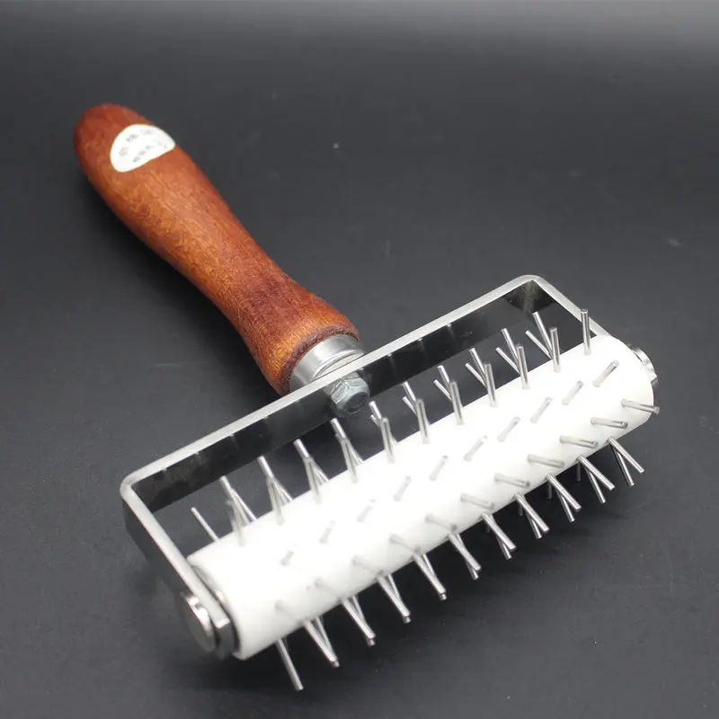 Stainless Steel Baking Pastry Roller Needle Wheel Pizza Dough Docker