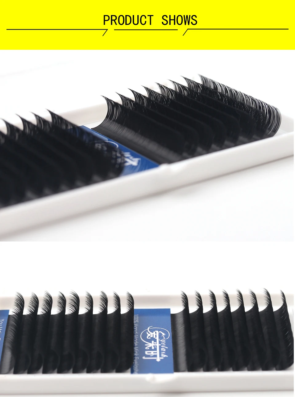 NEWCOME 4 Tray 16lines Individual Eyelash Extension 3D Russian Lashes BCD Curl Silk Korea Eyelashes False Mink Eyelash Extension