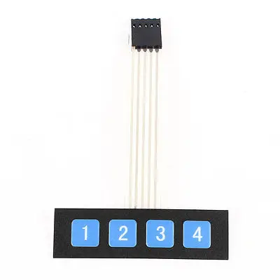 

Matrix Array 1x4 4 Keys Flexible Wire Numeral Membrane Switch Keypad Keyboard