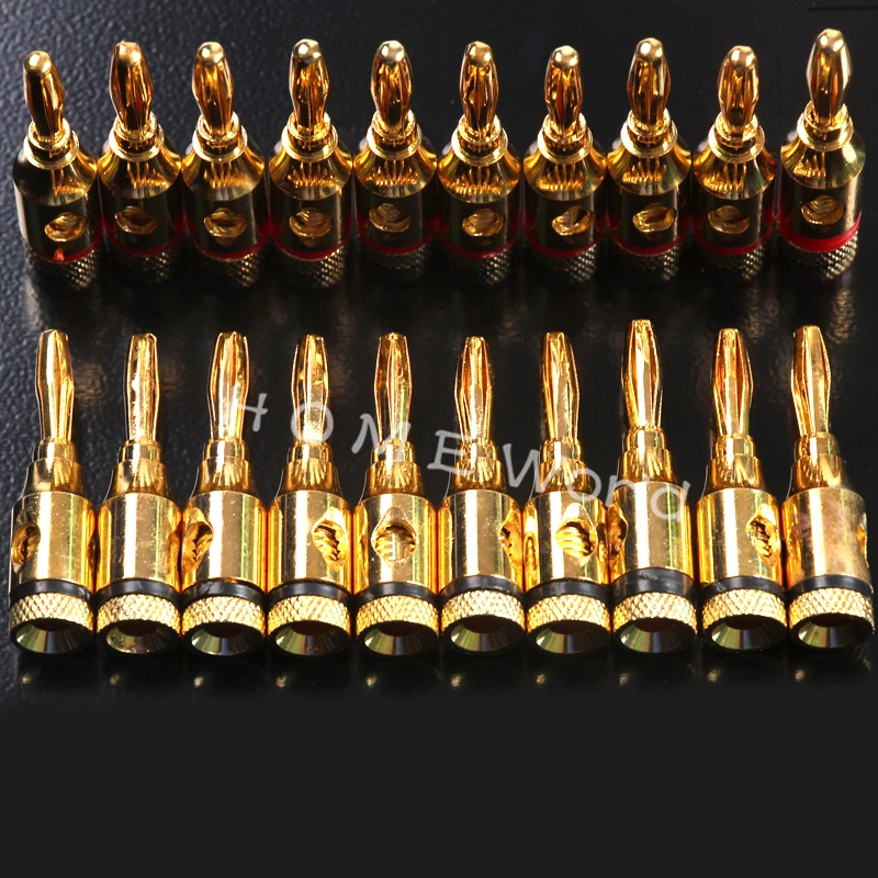 

20Pcs 4mm 24k Gold Musical Audio Speaker Cable Wire Banana Plug Connector Plated Musical Speaker Cable Wire Pin