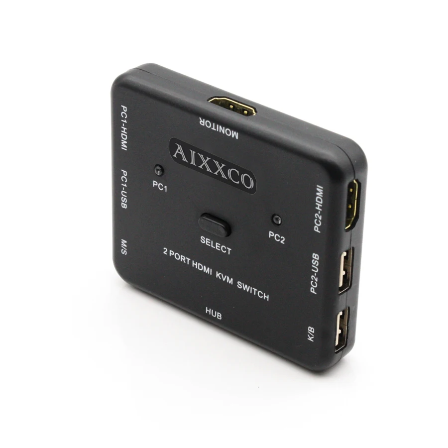  AIXXCO HDMI KVM Switch 1.4v Switcher 2 Port PCs Sharing 2 Devices for Keyboard Mouse Printer Monito