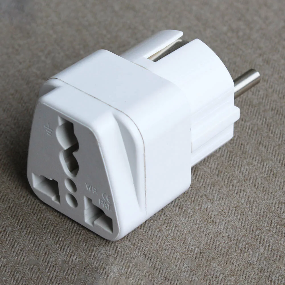 

Universal US UK to EU Europe Plug Travel Wall Power Charger Outlet Adapter 240V 10A Socket Converter White transform plug