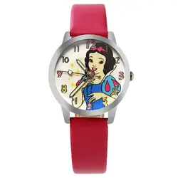 2019 бренд детские часы принцесса мультфильм для маленьких девочек модные кварцевые часы с кожаным ремешком спортивные студент мальчик