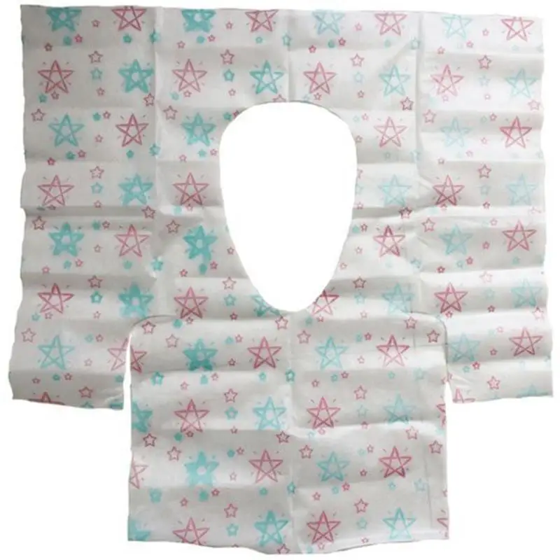 

20 Pcs Disposable Potty Seat Cover - Large Size Travel Toilet Seat Cover With Adhesive No Slip(Star)