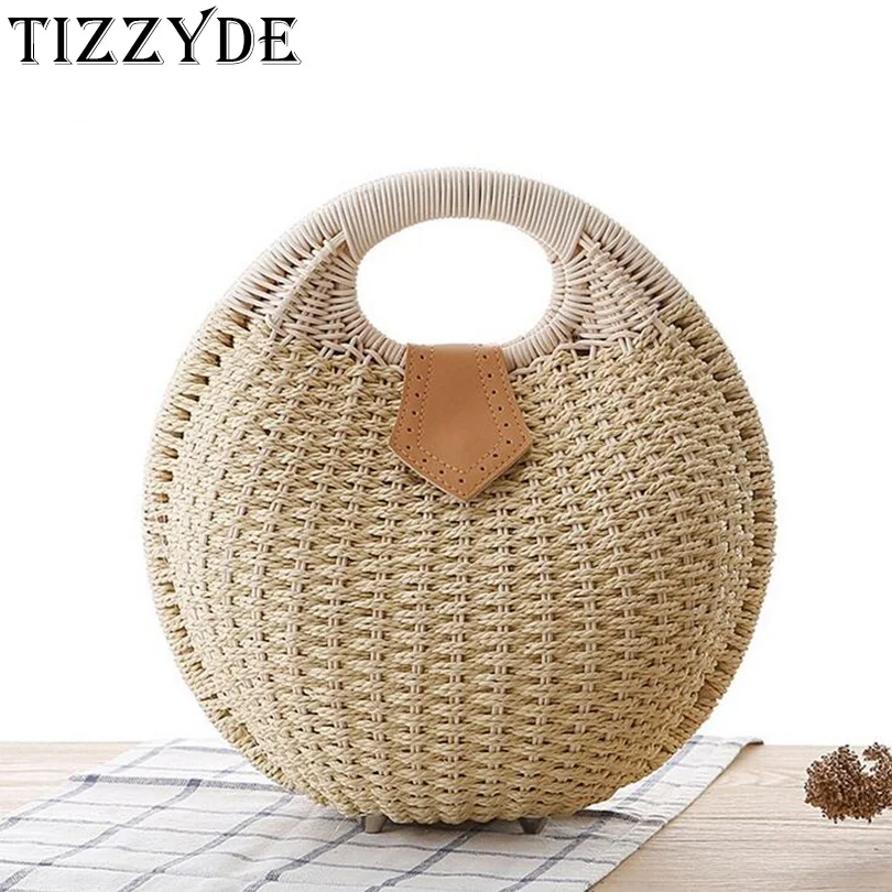 

2018 New Fashion Shell Bags Women Handbag Personalized Cute Rattan Bag Straw Bags Hand-weaving Tote Leisure Bolsa Feminina ZCY07