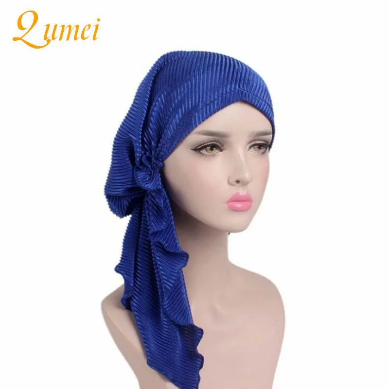 

8 C India Cap Hairnet Muslims Chemo Cap Flower Fold Beanies Chemotherapy Hair Bandana Head Caps Scarves Woman 2019 B22