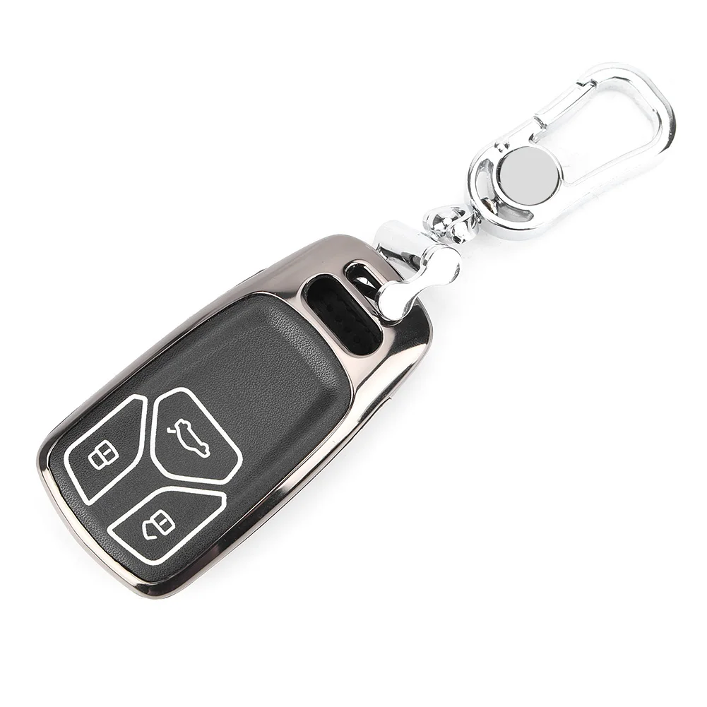 For 2017 Audi A4 A6 A8 Remote Key Fob Case Shell Key Chain 3 buttons Superior Auto Car Automobile Parts Accessories
