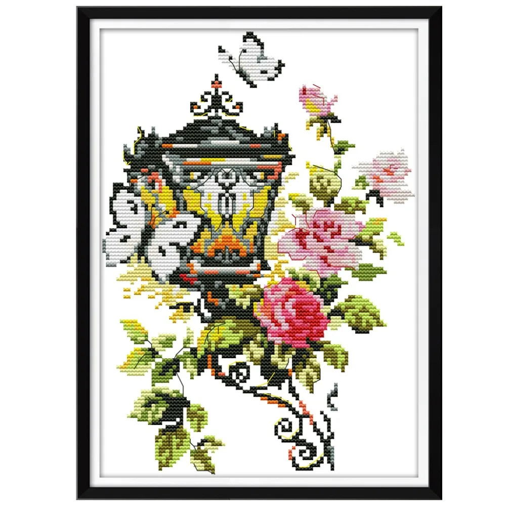 

Flower Light DIY Handmade Counted Cross Stitch Set Embroidery Set 14CT Home Decoration