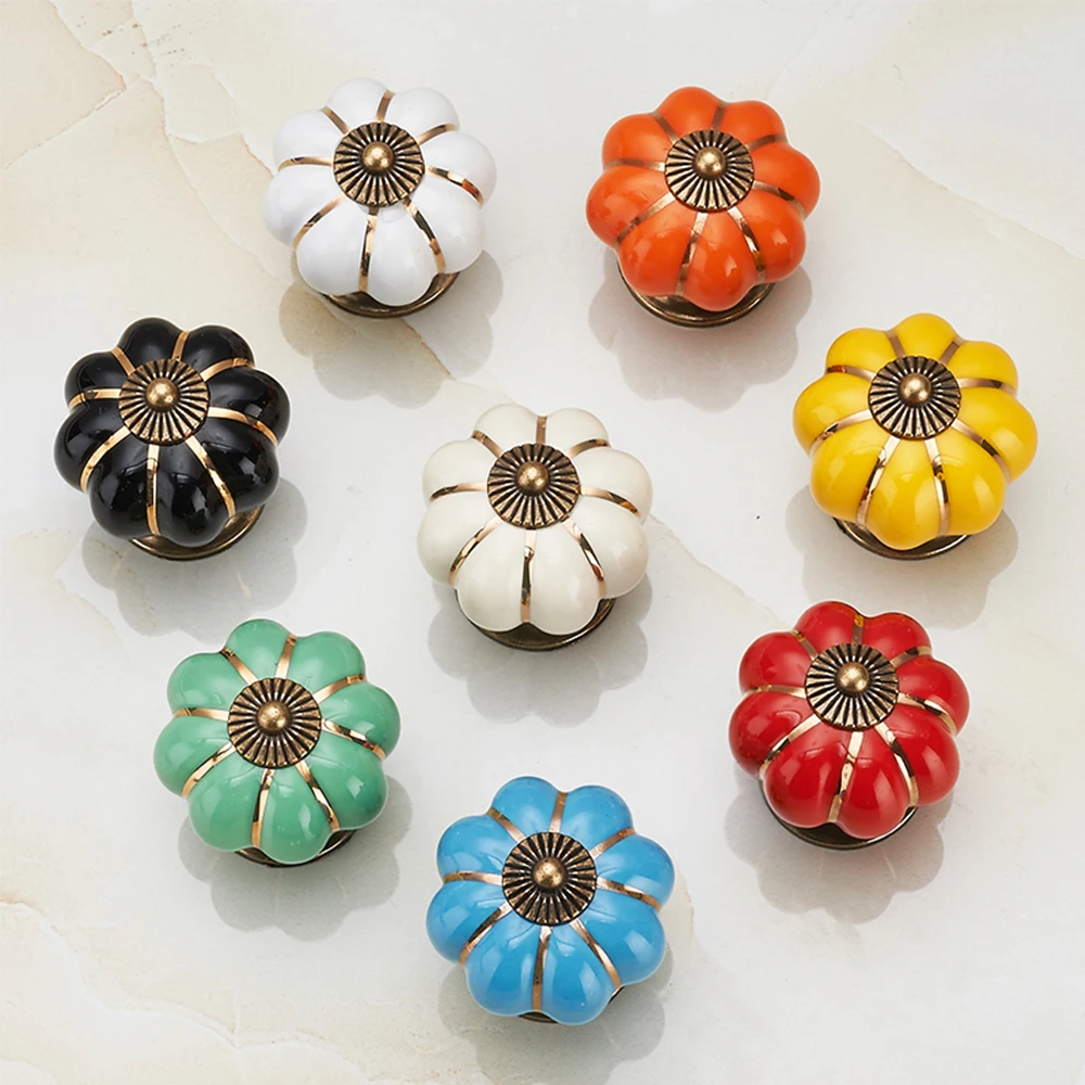 

8 Kinds Of Color Contracted Cartoon Countryside Rural Pottery And Porcelain Pumpkin Handles Children Room Chest Chest Drawer Sin