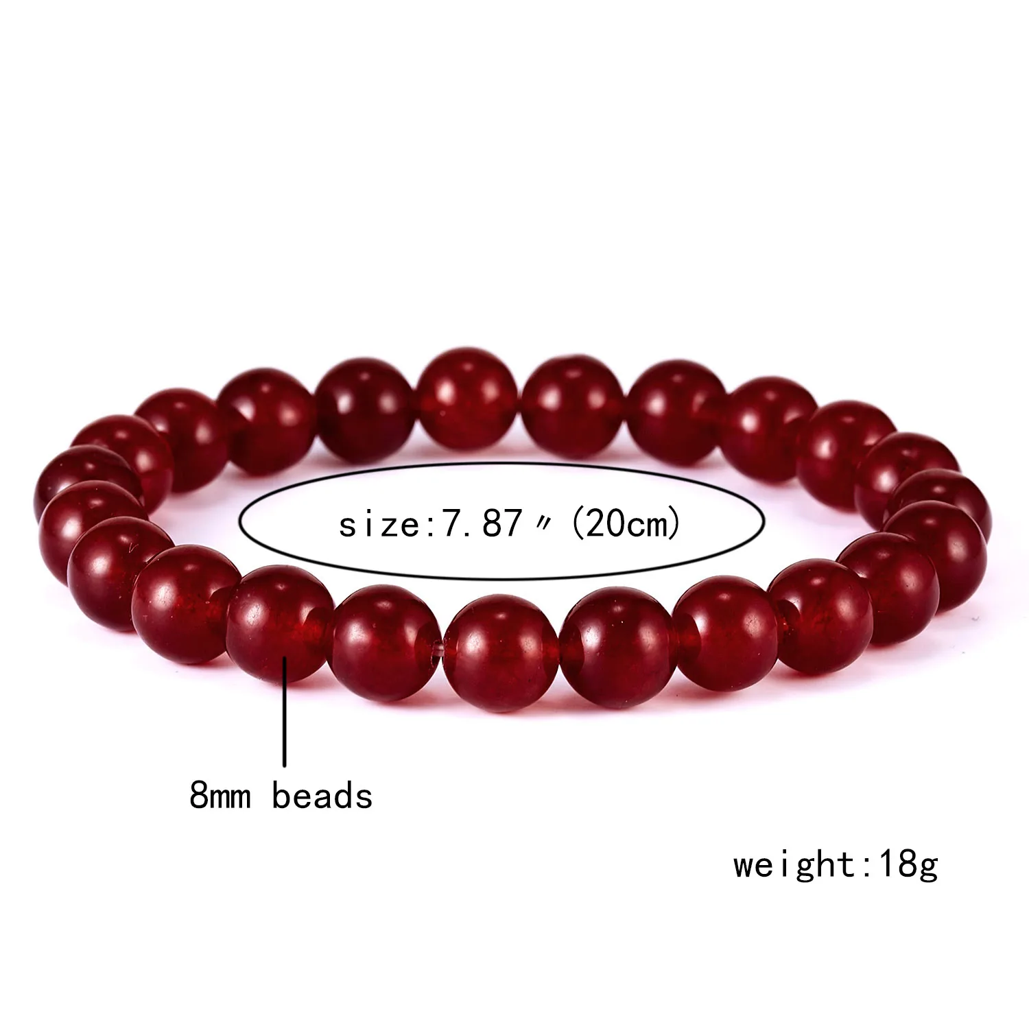 Модные браслеты с натуральным камнем для женщин и мужчин 8 мм аметисты кварты Лазурит Круглые растягивающиеся браслеты из бисера браслеты - Окраска металла: Red Agate