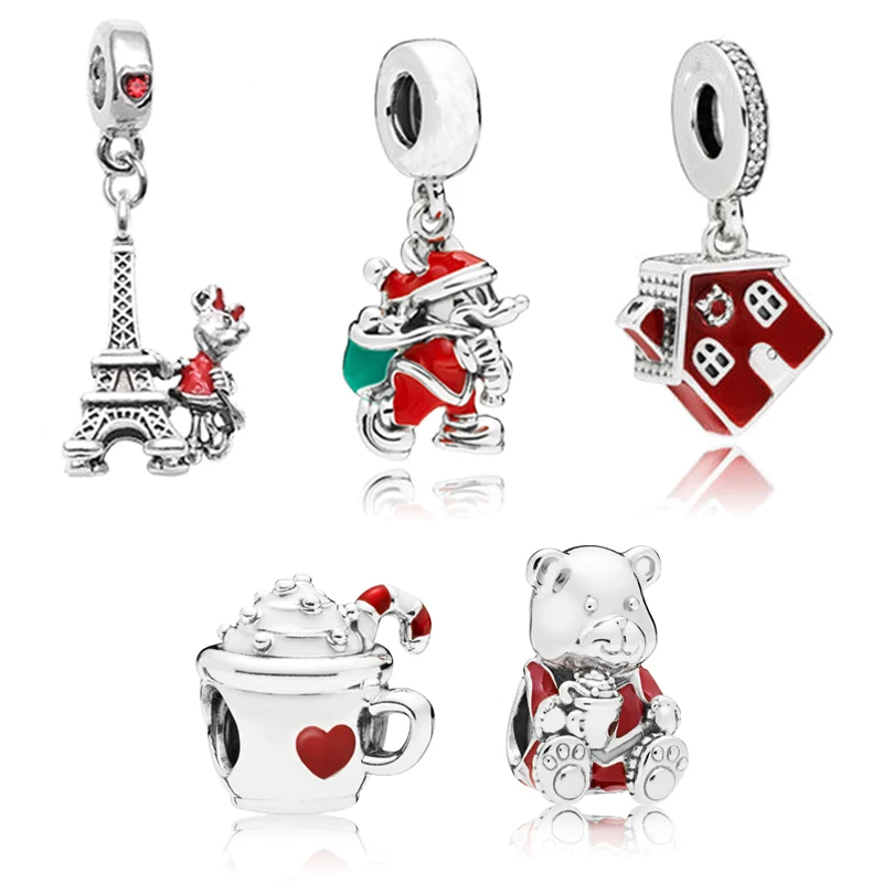 

Boosbiy 2pc High Quality Silver Plated Mickey Charm Beads DIY European Style Beads Fit Original Pandora Bracelets Jewelry Gift
