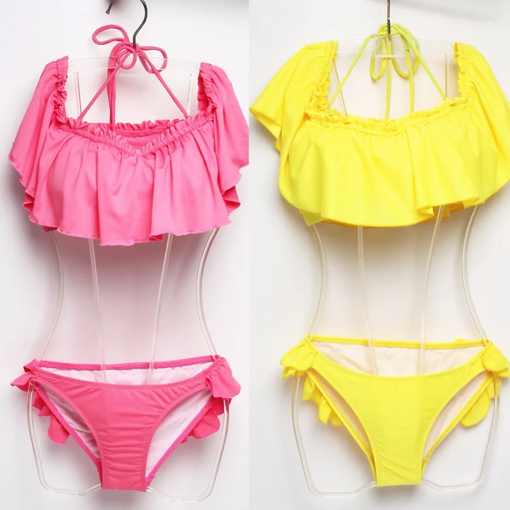 leaf chest gathers Sexy Push up Swimwear Female Patchwork Swimsuits