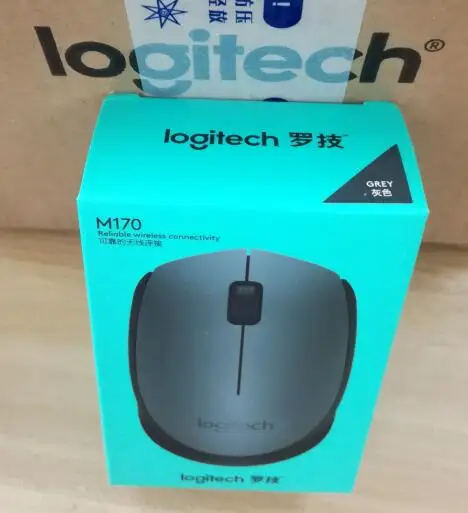 Оригинальная игровая мышь logitech M170, 2,4 ГГц, беспроводная, 1000 dpi, разрешение мощности, нано-приемник для ПК, ноутбуков MAC - Цвет: GREY