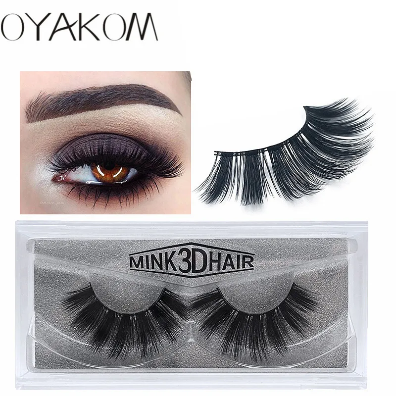 

New 1Pair 3d Mink Lashes Bulk Handmade Soft Natural Thick Long False Eyelashes Individual Mink Eyelashes Extension