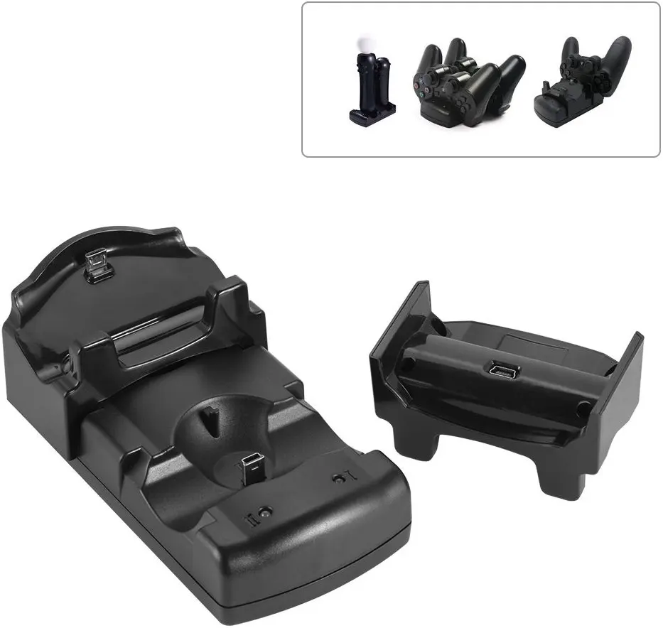 

3 in 1 Charging Dock Station Stand Charger Stand for Playstation 4 PS4/ PS3/ PS3 MOVE Wireless Controllers with LED Indicator