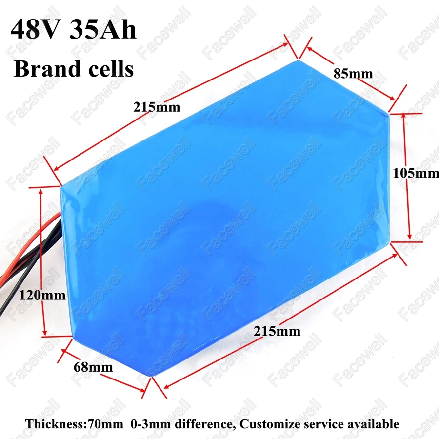 New hexagon 48v 35ah lithium battery pack BMS 1000w rear 2000w motor For electric bike 30ah + 3A Charger | Электроника