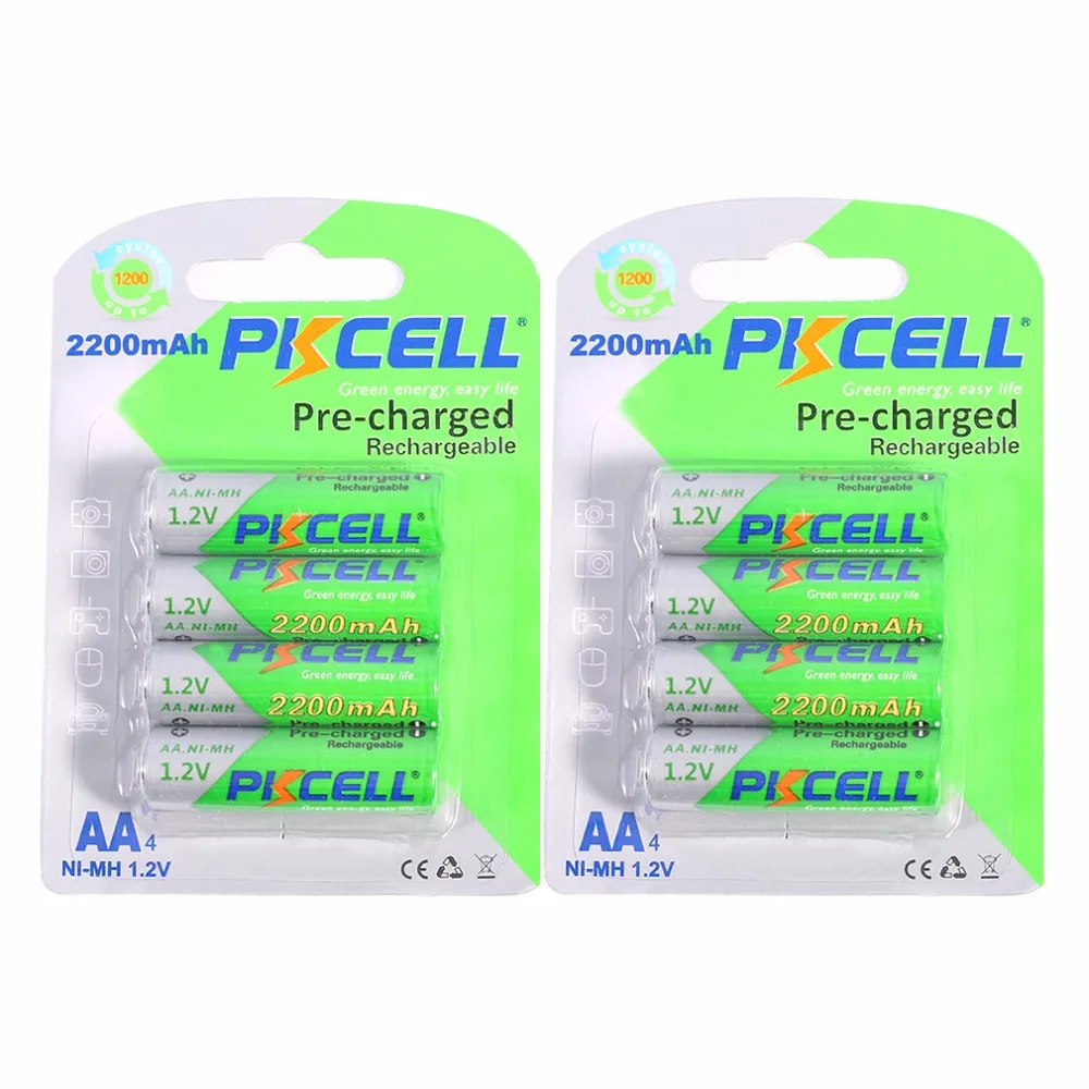 

8Pcs/2card AA Practical AA Rechargeable Battery NI-MH Pre-Charged Battery Rechargeable Batteries For Camera 1.2V 2200mAh